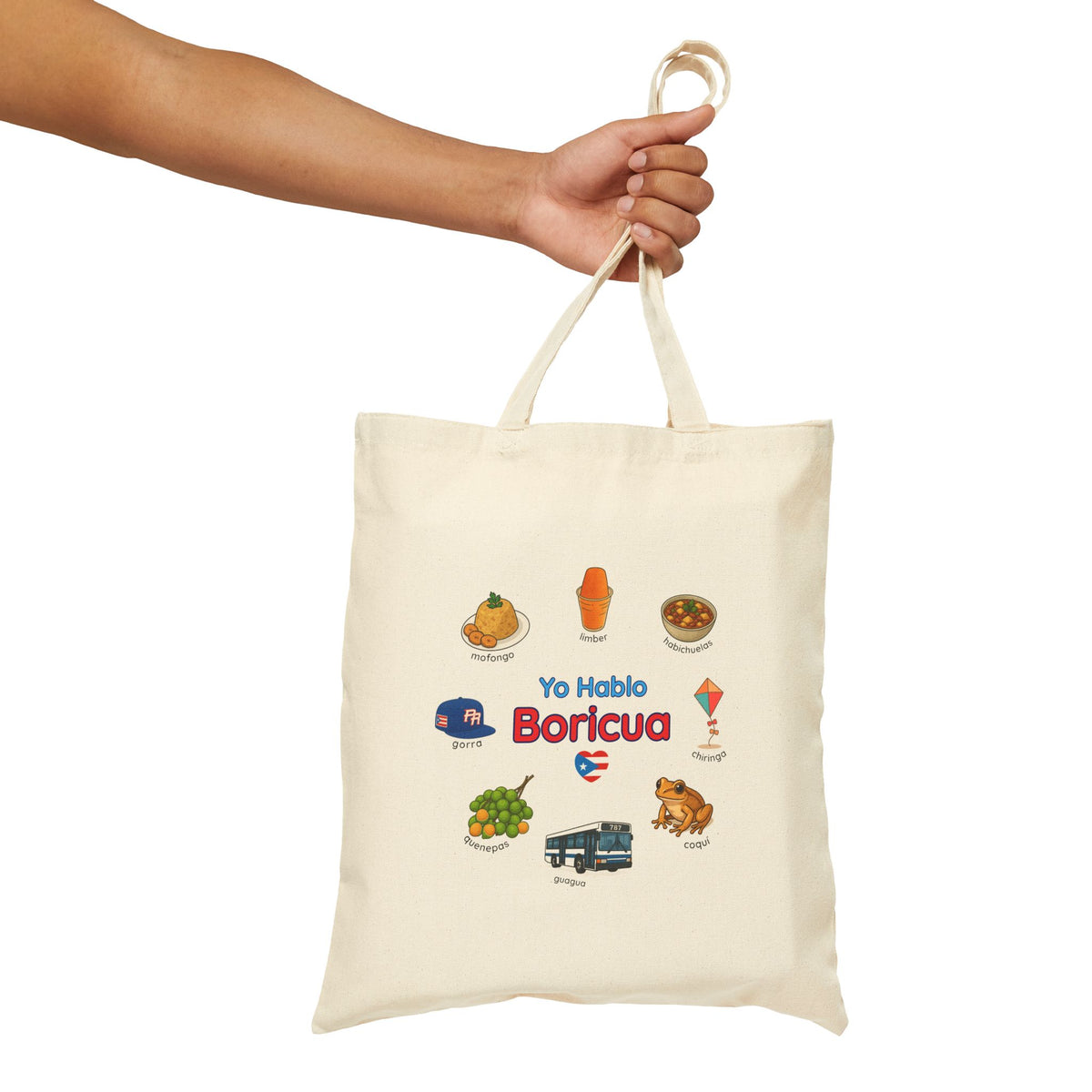 Yo Hablo Boricua Canvas Tote