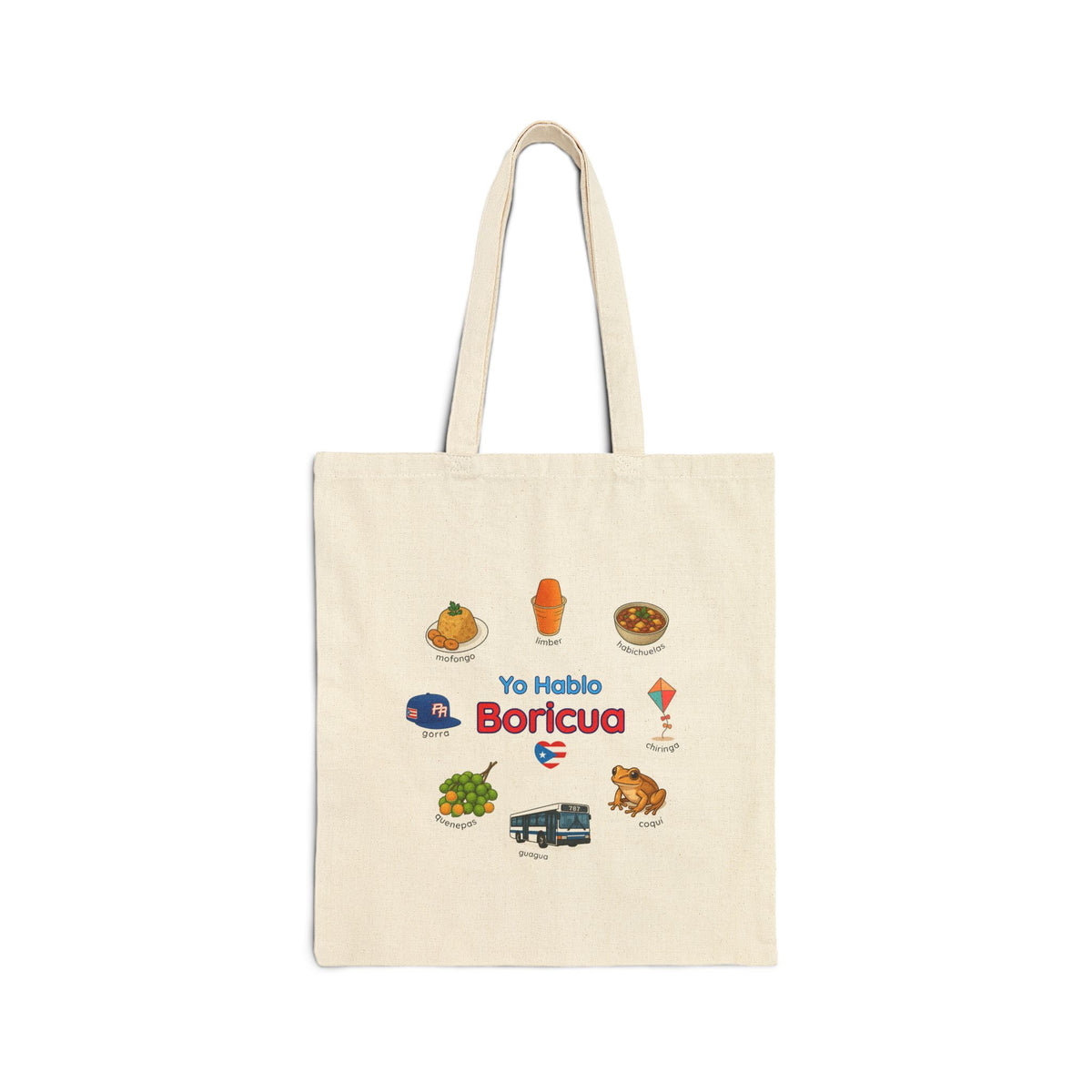 Yo Hablo Boricua Canvas Tote